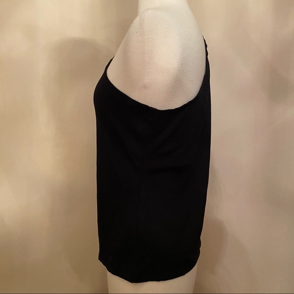 NWT Womens Black One Shoulder Puffy Sleeve Shirt - Picture 6 of 6